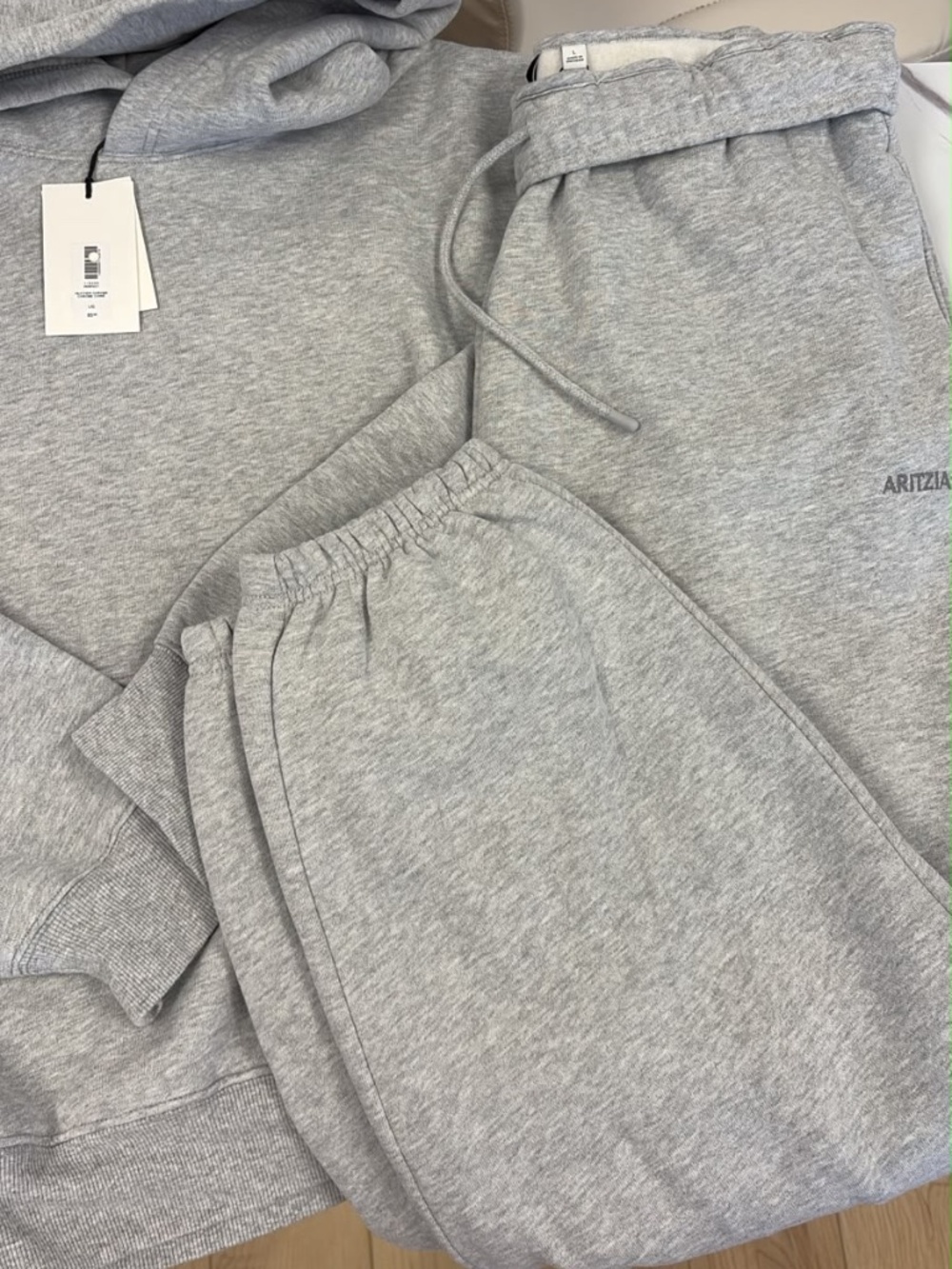 NWT aritzia Heather chrome sweatfleece set